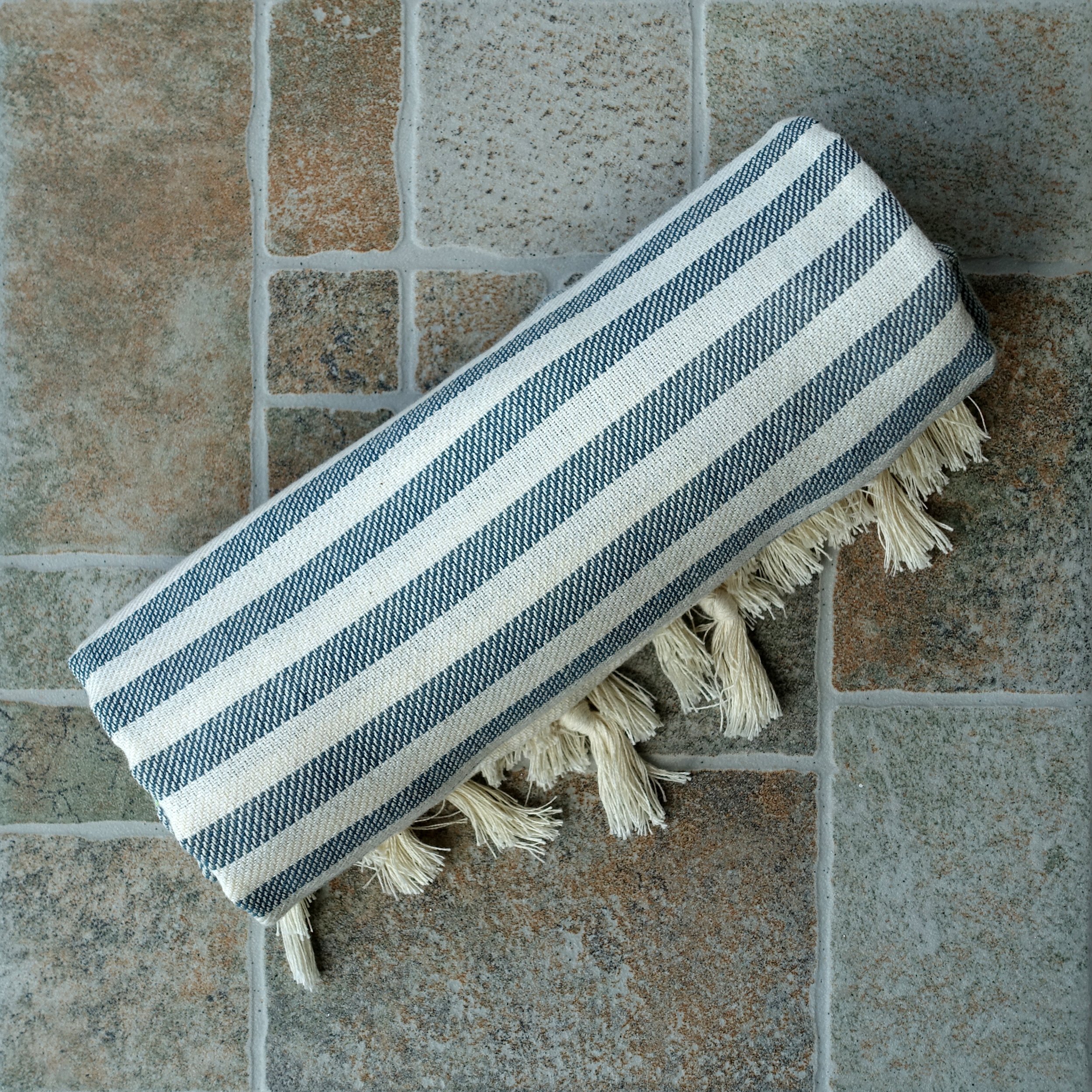 Dandelion Turkish Peshtemal Towel - 71x39 Inch Herringbone Cotton, Naturally Dyed Green