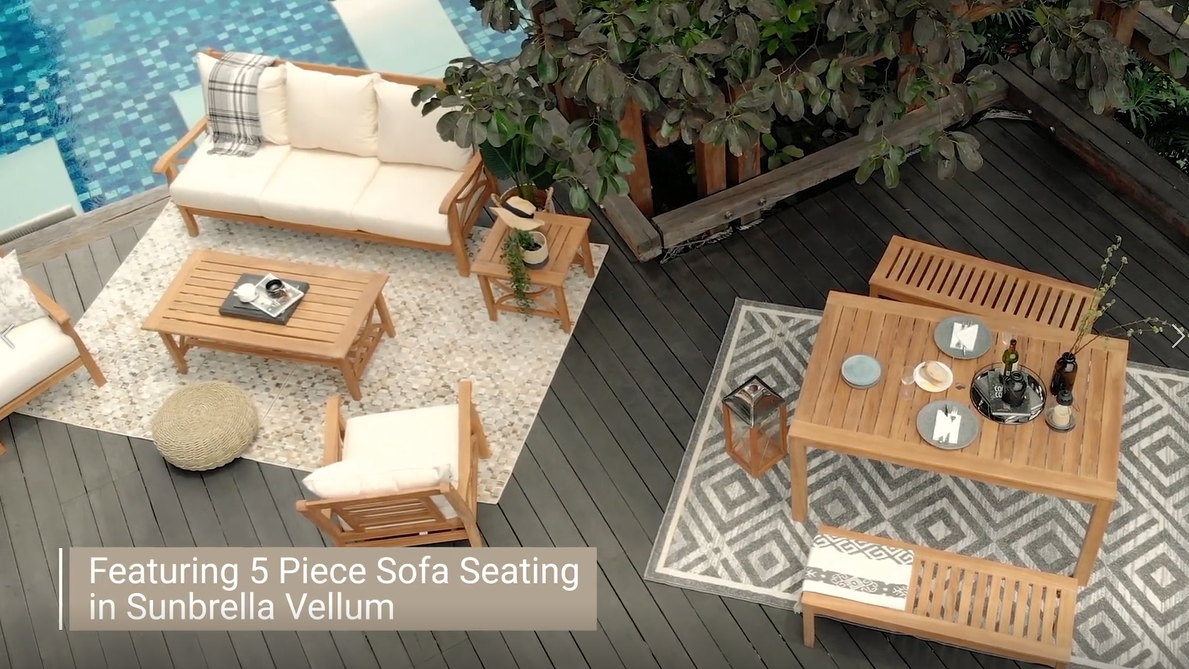 Patio Coffee Tables Cambridge Casual 3pc Caterina Teak Outdoor