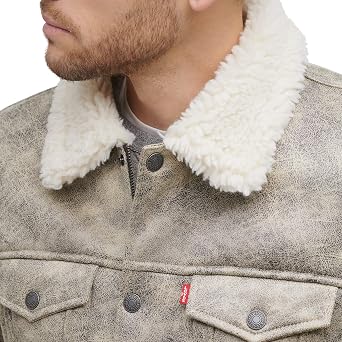 Levi's Men's Faux Leather Classic Trucker Jacket Faux Leather Jacket (pack of 1)