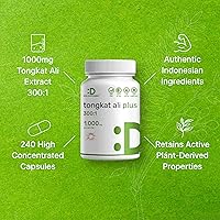 Vista 4 de Extracto de Tongkat Ali 300:1 con hierba de cabra cachonda 1,100 mg - Raíz de longifolia de Eurycoma Longjack Indonesia - Suplemento herbario extra