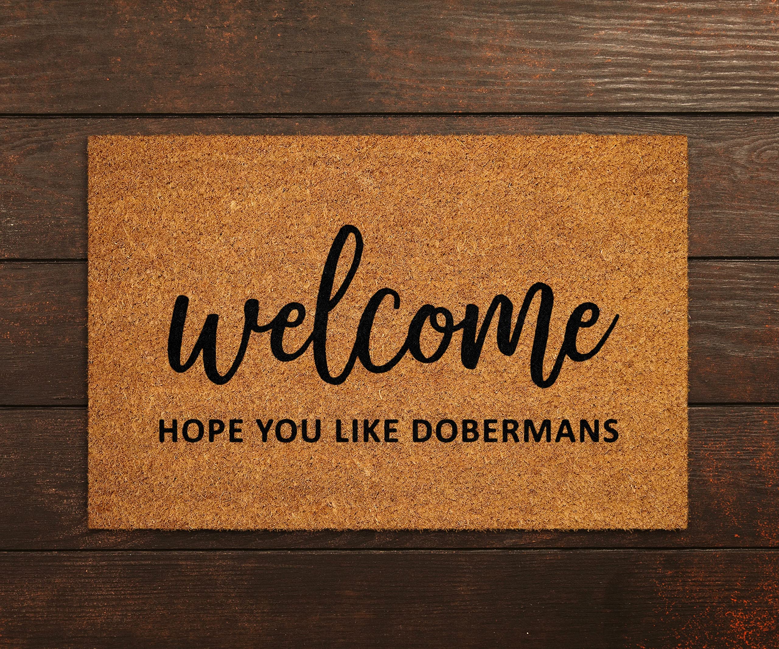 Ensound Welcome Hope You Like Dobermans,Welcome Doormat,Funny Dobermans,Welcome Doormats,New Home Gift,Wedding Gift Doormat,Welcome Mat 24X16 Inch — image 1