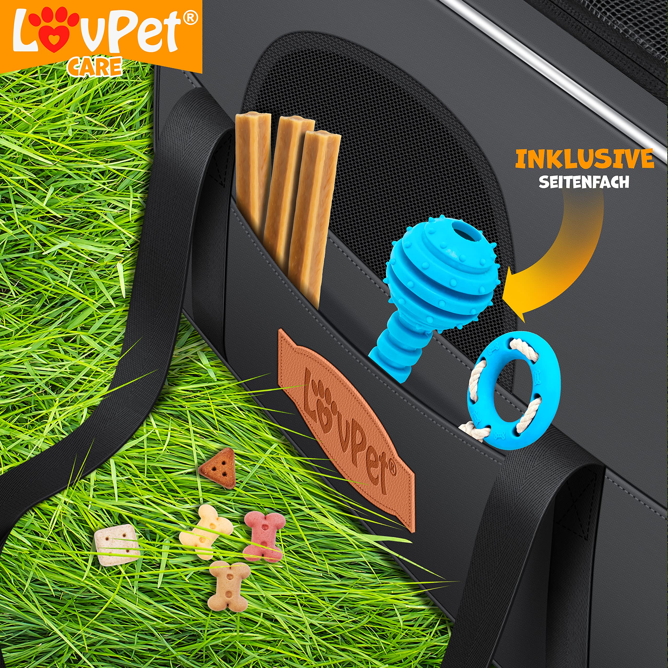 Lovpet® Hondenbox, hondentas, transportbox, 2-in-1 honden- en