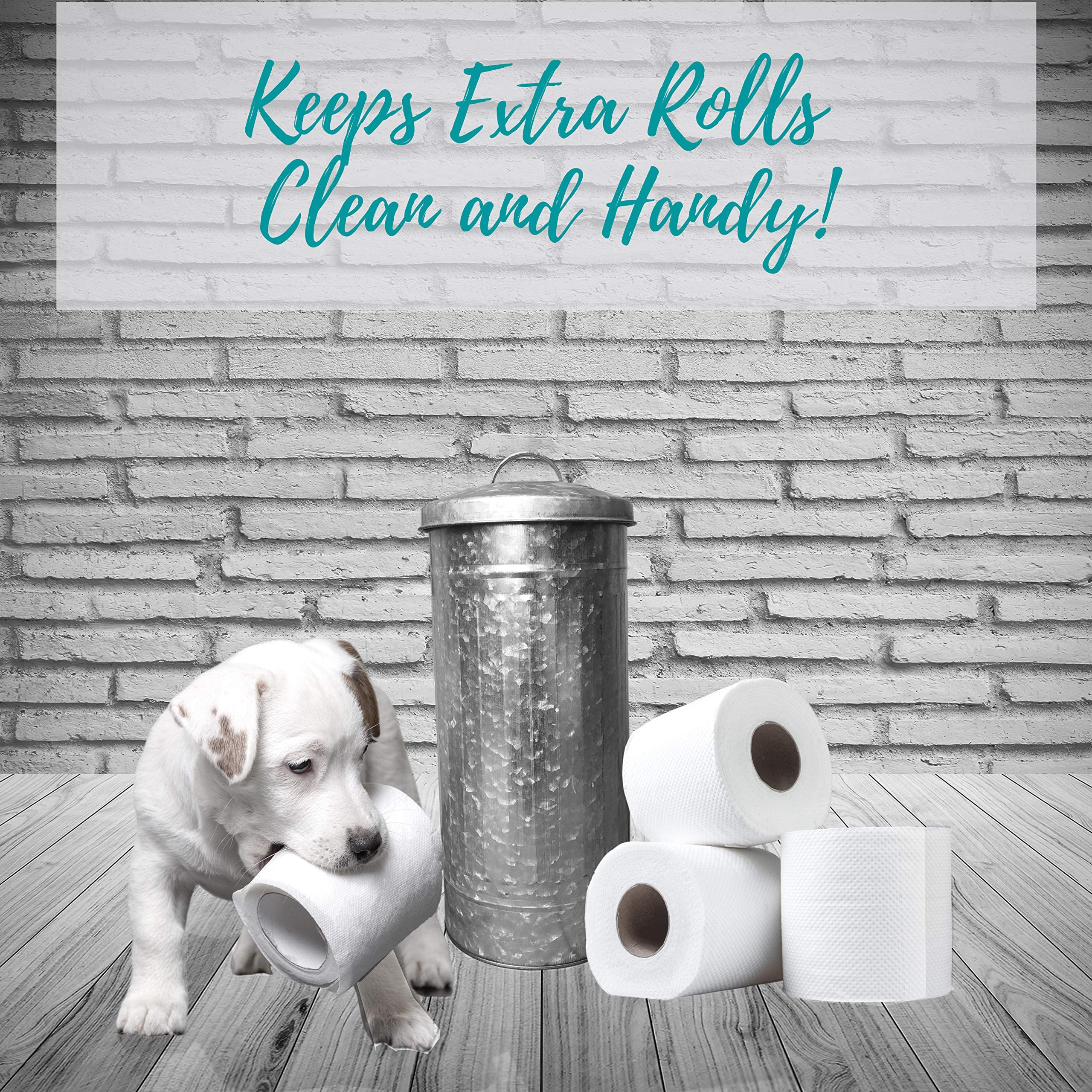 Autumn Alley Galvanized Toilet Paper Reserve Holder Canister with Lid