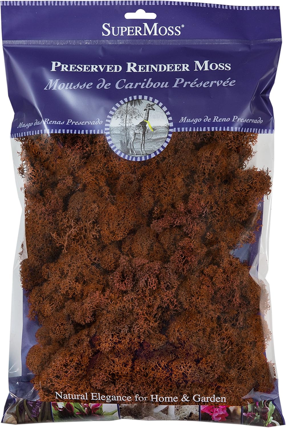 SuperMoss (23188) Reindeer Moss Preserved Bag, 8 oz, Rust