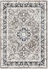 Anti-alerjik yıkanabilir kaymaz şönil halı kilim kendinden saçaklı eskitme, modern desen oturma odası, salon, çocuk odası, mutfak, koridor halısı, yolluk Gri-Bej, 160 x 230 cm