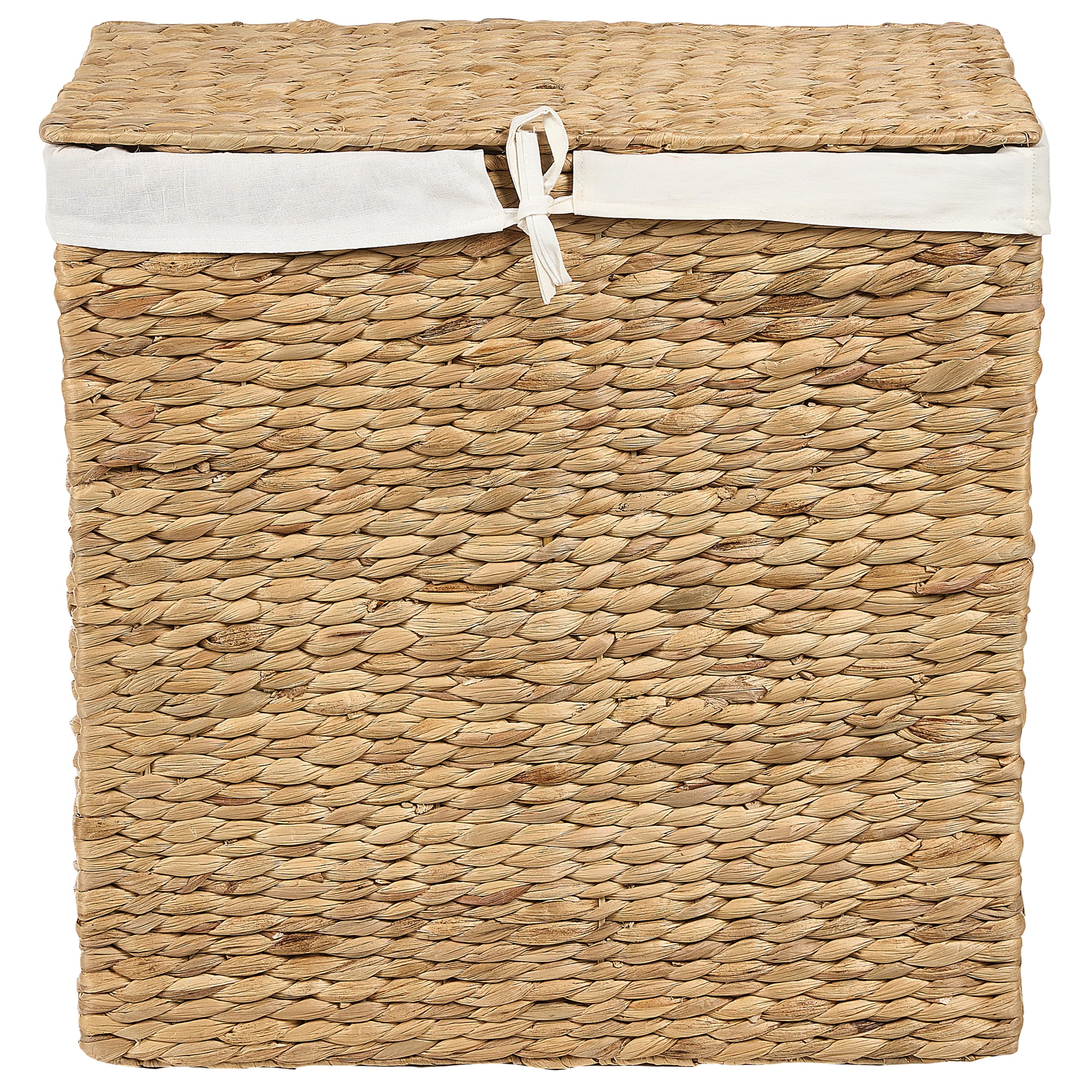 Korb aus Wasserhyazinthe natürlich/beige rechteckig 50x30 cm Wäschekorb Langson