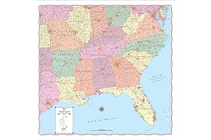 2021 Southeastern United States Road Map for Truckers (Laminated, 48" X 48")