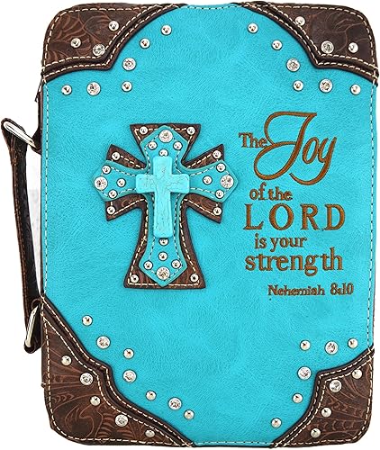 Funda de transporte con versículo bordado de las Escrituras occidentales para mujer, con correa extra, bolso cruzado