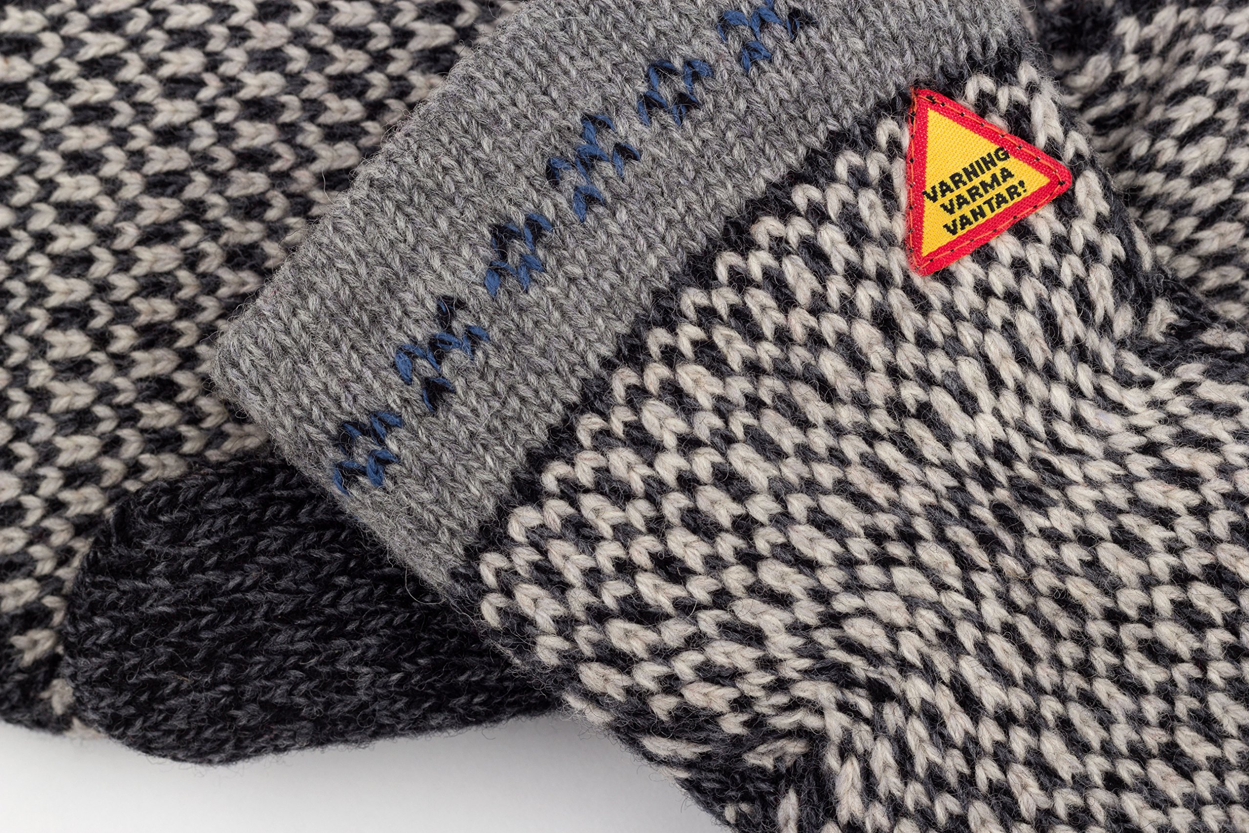 ÖJBRO VANTFABRIK guanti in maglia lana merino Skaftö Sot M (7-9) grigio guanto fuderato caldi morbidi Svezia
