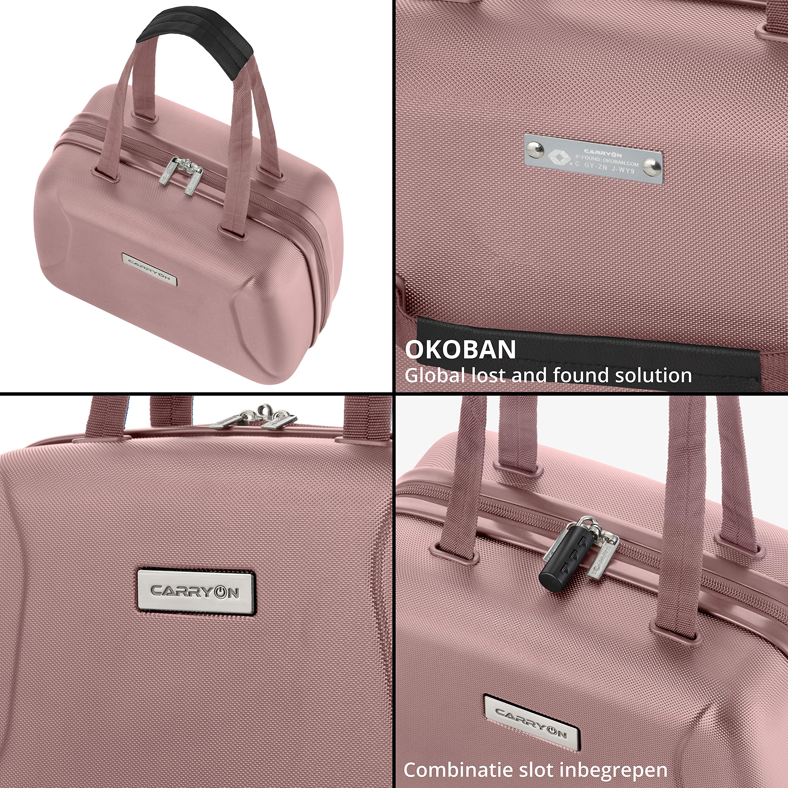 CarryOn Skyhopper Beauty Case Damen - Hartschale Kosmetikkoffer 13 L - Handgepäck (rosa)