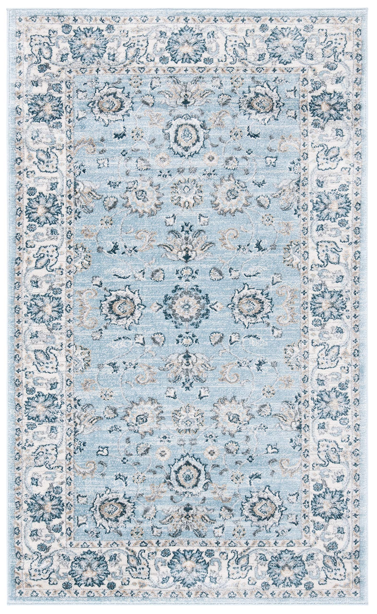 SAFAVIEH Isabella Collection Accent Rug - 2'2" x 5', Light Blue & Cream, Oriental Design, Non-Shedding & Easy Care, Ideal for High Traffic Areas in