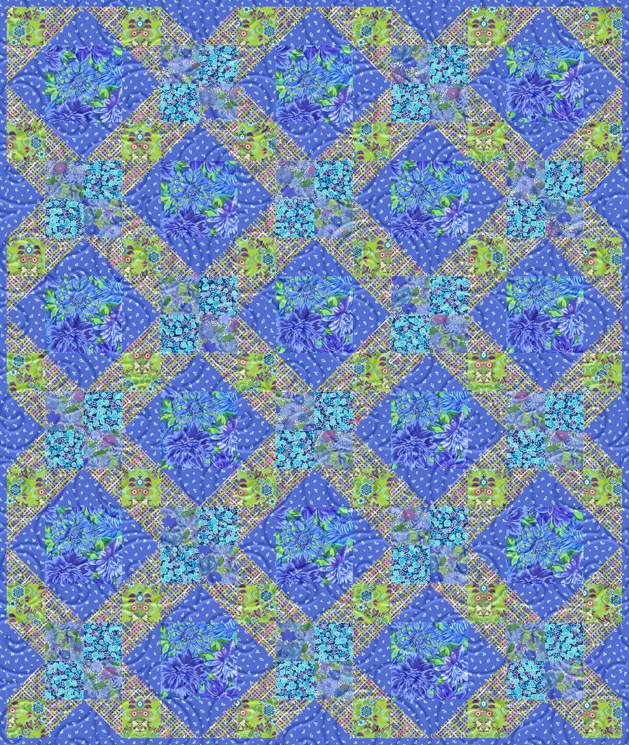 The Quilt Kit Co Radiance Bluebird Precut Quilt Kit with