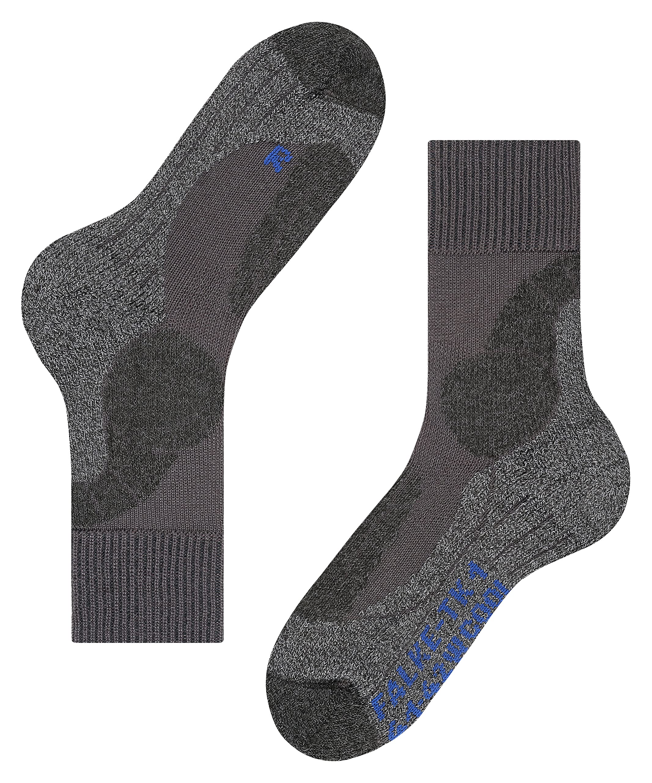 FALKE TK1 Adventure Cool W SO respirantes épaisses anti-ampoule 1 paire, Chaussettes de randonnée Femme, Gris (Asphalt Melange 3180), 37-38