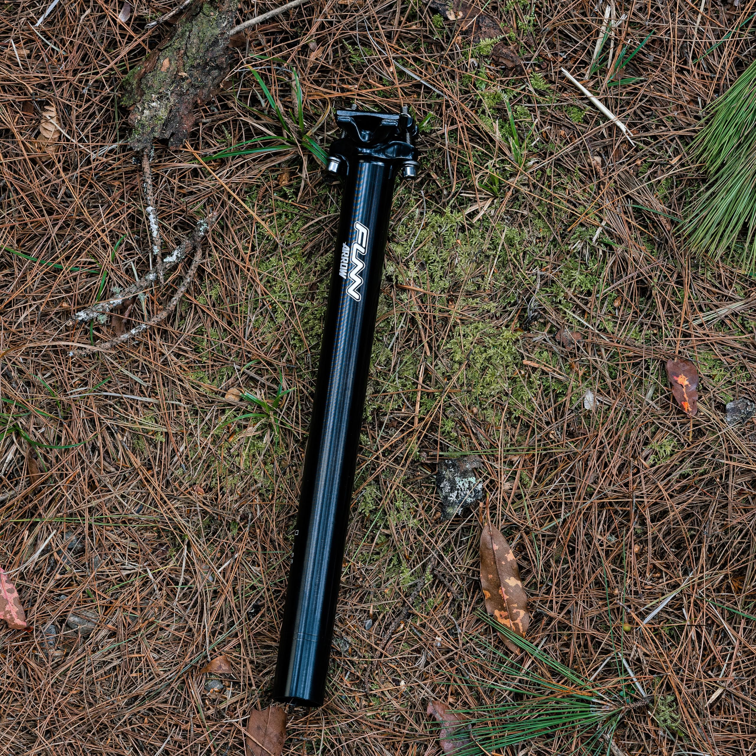 Funn Arrow Bike Seat Post, Length 400mm, Diameter 31.6mm, Aluminum Alloy AL7050, 3D Forged, One Piece Head and Shaft (Black) - Image 2