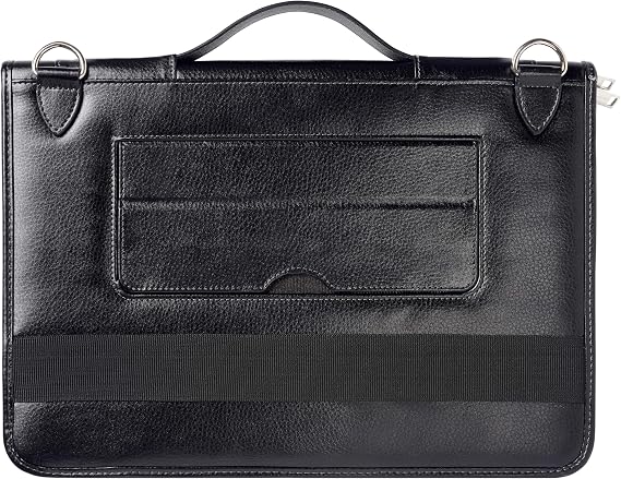 Black Leather Laptop Messenger Case - Compatible with Aocwei 14 Laptop