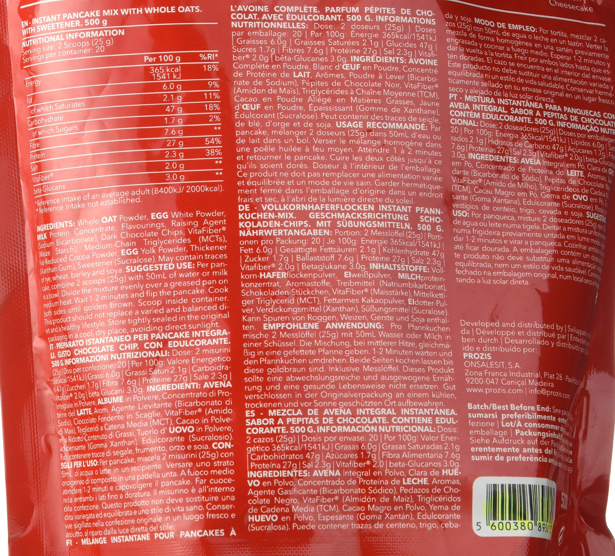 Prozis Pancake 500 g Pépites de Chocolat