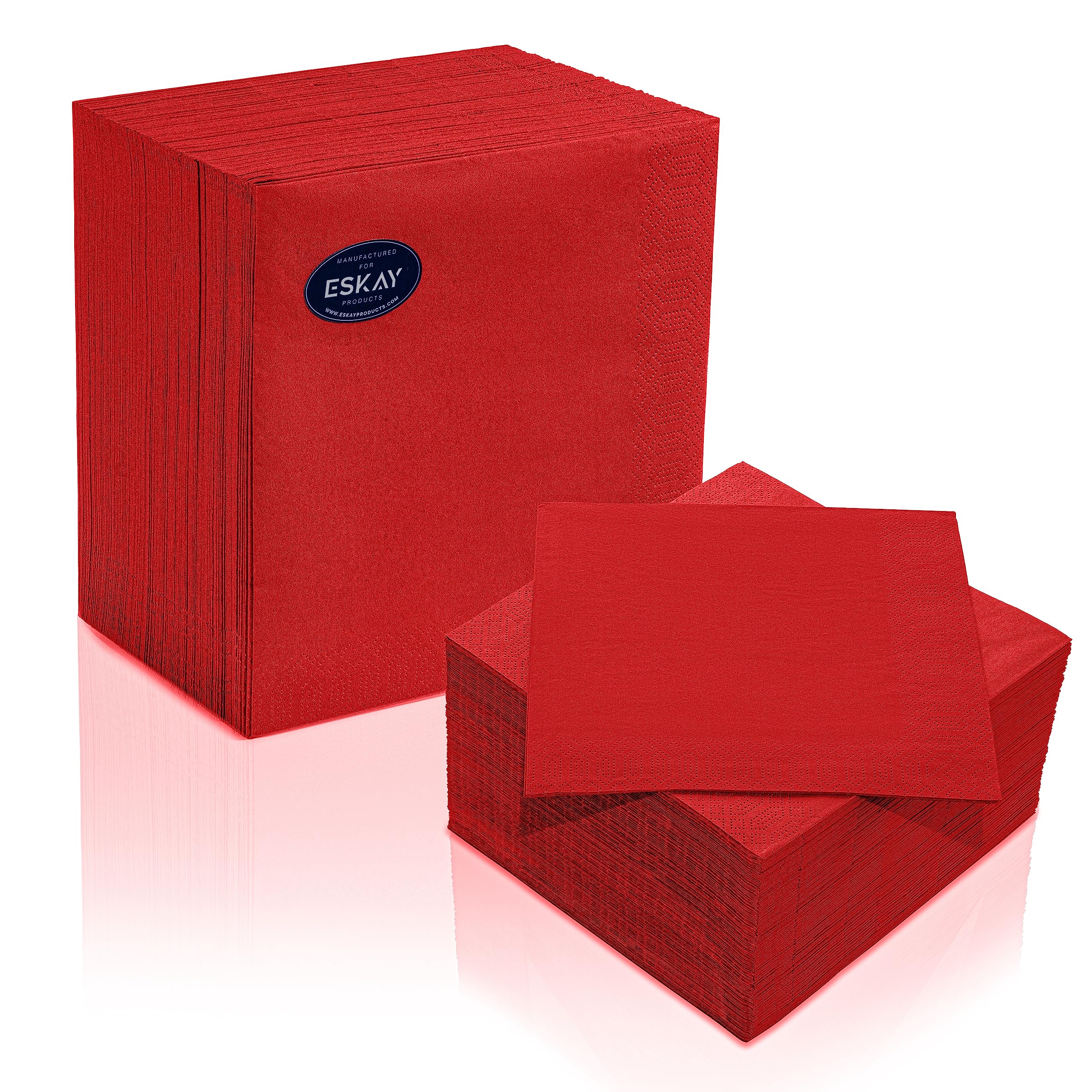 Red Dinner Napkins, 3-Ply Disposable Paper Napkins-Bar, Dinners, Weddings, Birthday, EU Made, (125 Count)