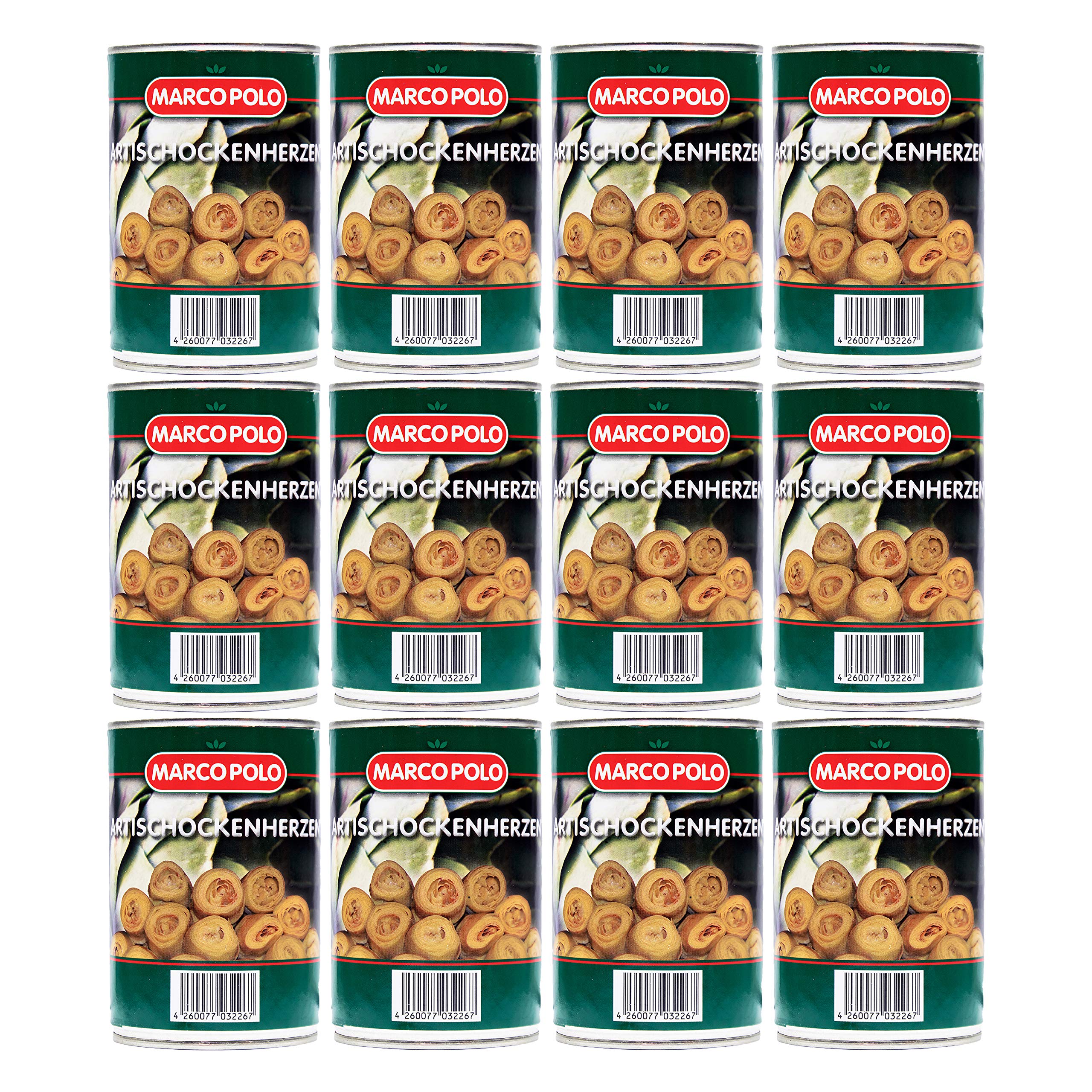 MARCO POLO ARTISCHOCKEN eingelegt Dose-Konserve 12x 390g ATG 240g Artischockenherzen aus Spanien