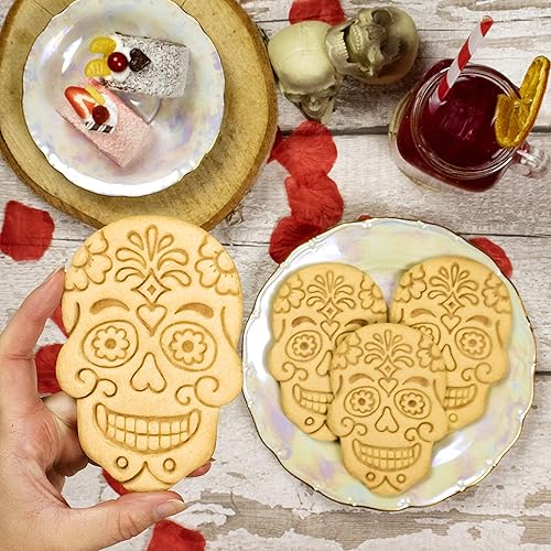 Miniatura 3 de Floral Skull Day of the Dead cortador de galletas, 1 pieza - Bakerlogy