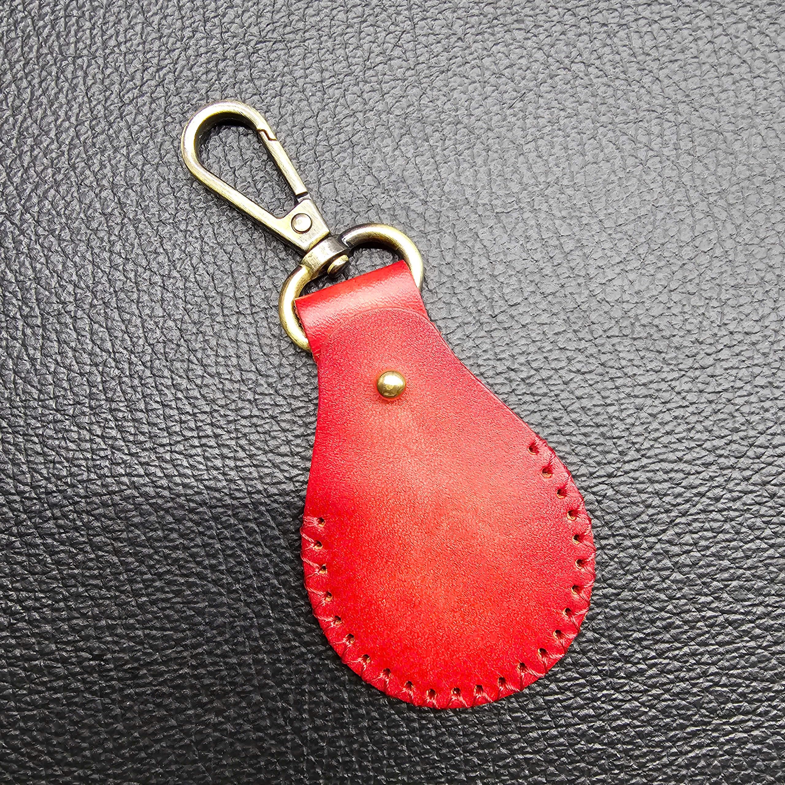 Premium Handcrafted Leather for AirTag Keychain Holder for Apple AirTags – Durable Case for Keys, Luggage, Pets, 360 Rotating Metal Key Chain, Full