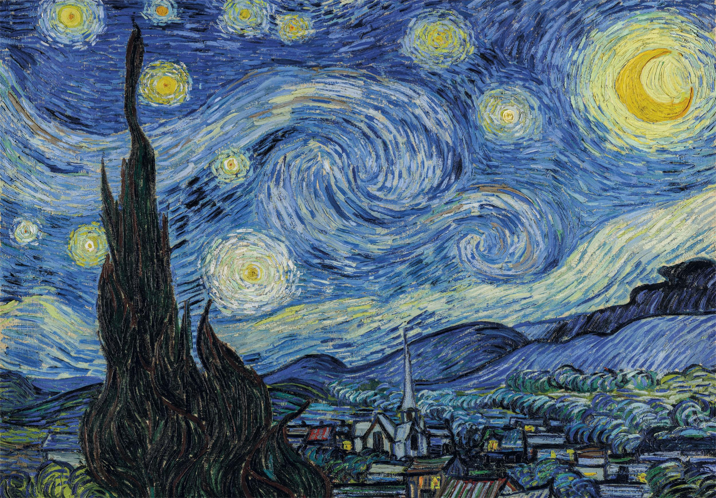 Clementoni - Puzzle Van Gogh 1000 Pezzi Arte per Adulti e Ragazzi, Museum Collection, Tema Notte Stellata, con Poster Incluso, Compact Box, Idea Regalo Uomo e Donna, Made in Italy, 70x50 cm, 37065