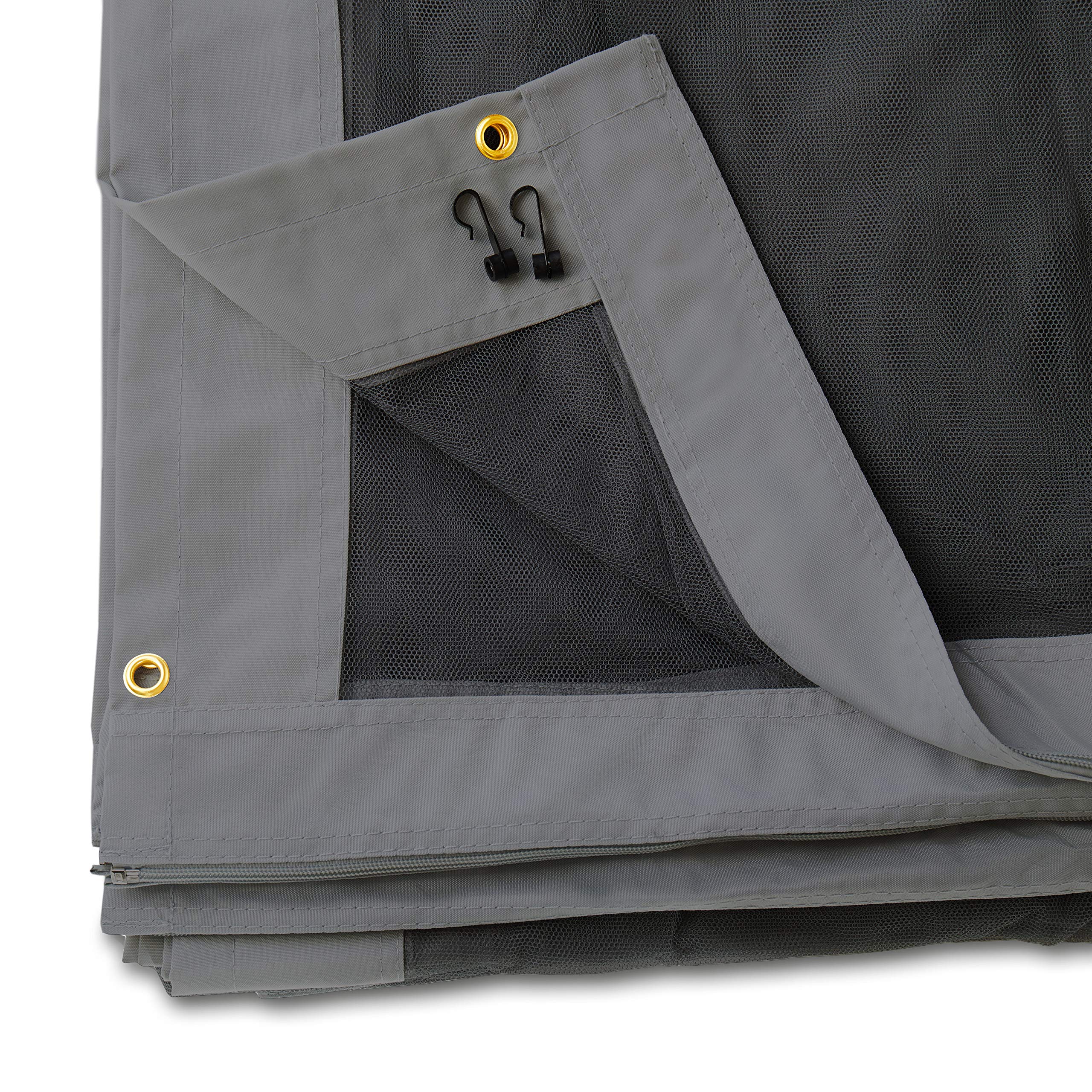 TOOLPORT Zanzariera 4 pz per gazebo da giardino Forest Superior 3x3 m - Poliestere - Colore Grigio - Materiali di fissaggio inclusi