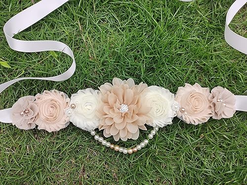 Miniatura 4 de Faja de maternidad de perlas únicas para revelación de género de baby shower