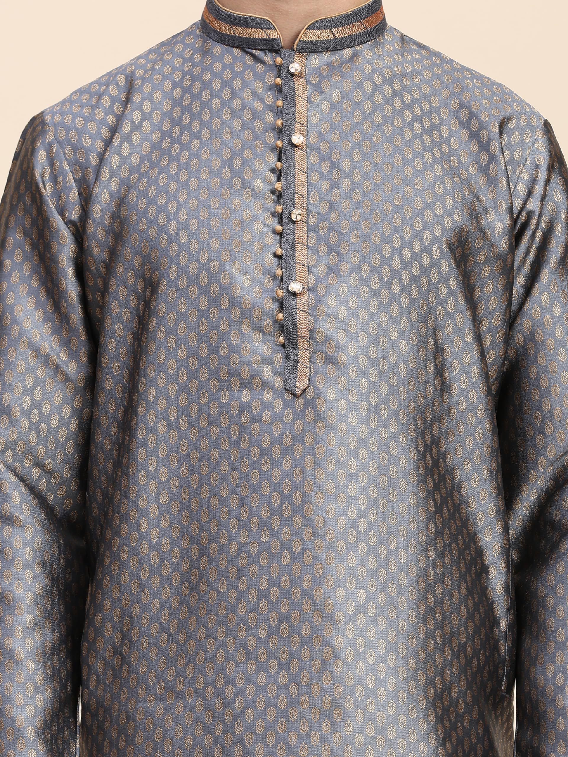 SKAVIJ Herren Indische Ethnischen Traditionell Kurta Pyjama