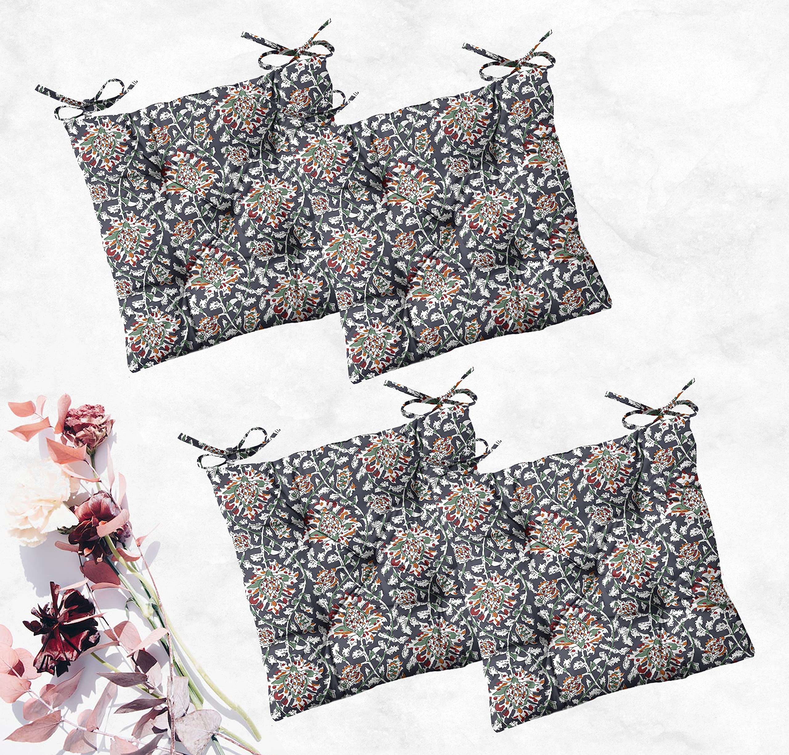 Oasis Home Collection Cotton Chair Cushion/Pad Set (16X16 INCH, 4 pcs Pack) (B0BS1HTJS2) Amazon Price History, Amazon Price Tracker