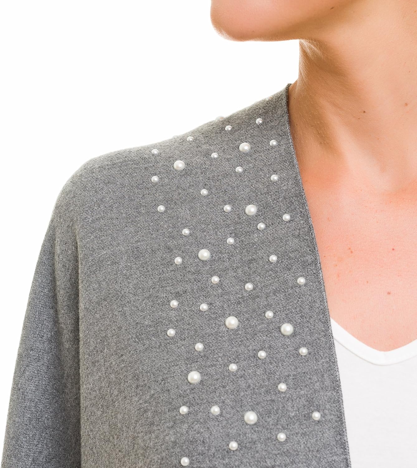 Women's Shawl Wrap Poncho Ruana Cape Cardigan Sweater Open Front for Travel Flight Cruises - Image 3