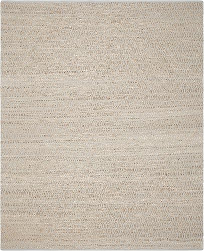 SAFAVIEH Cape Cod Collection - Alfombra de área de 9 x 12 pies, plateado y natural, yute de tejido plano hecho a mano, ideal para zonas de alto