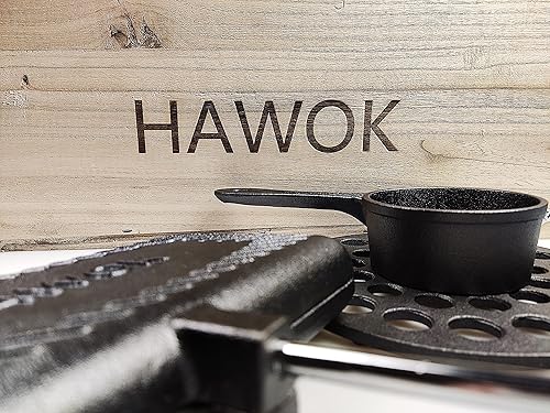 Miniatura 3 de HAWOK Pre-sazonado hierro fundido horno holandés camping cocina set con caja de almacenamiento de transporte