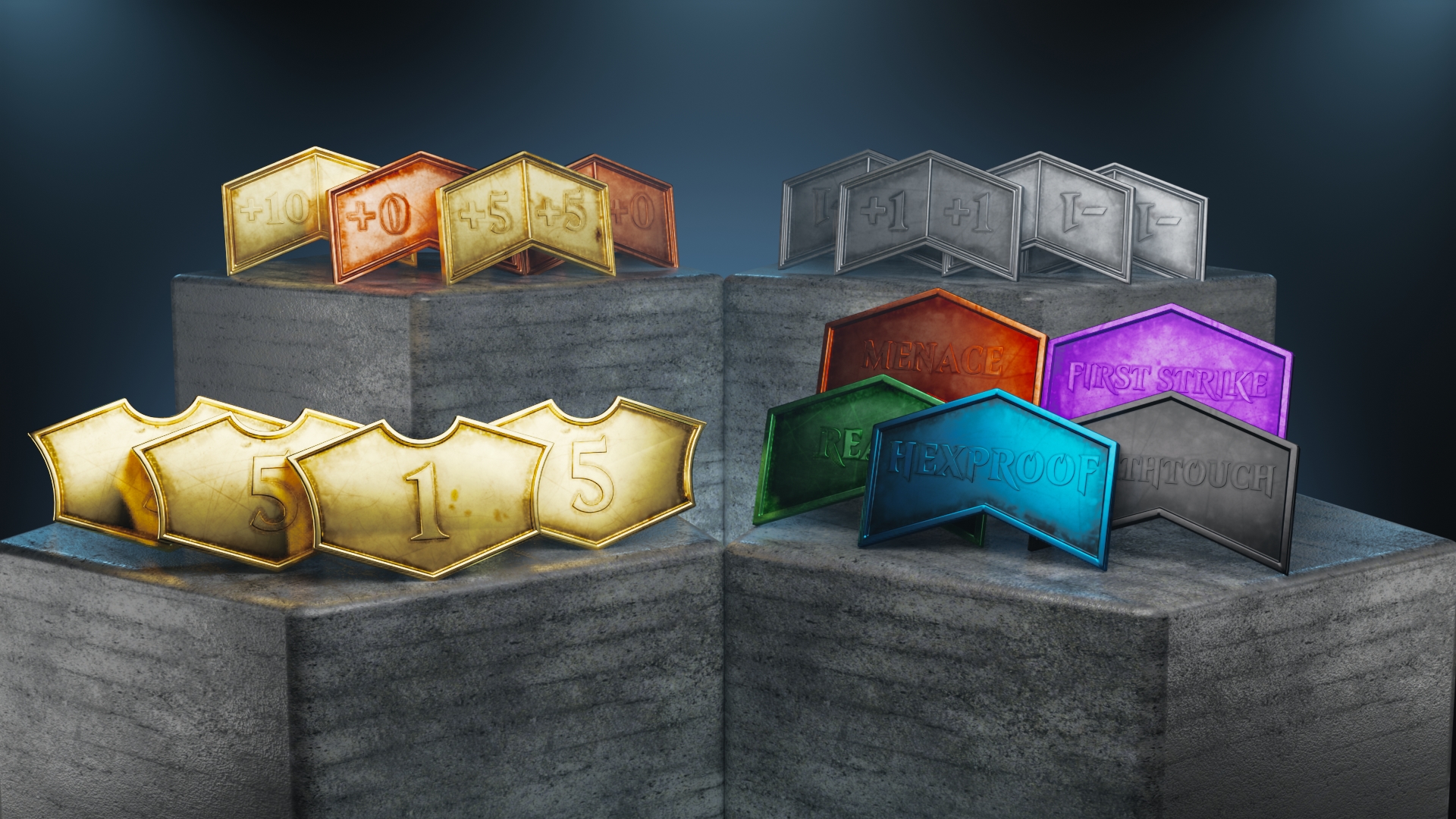 MTG 補充/Replenish Citadel Black MTG Buff Counters Expansion Set of 30 Metal