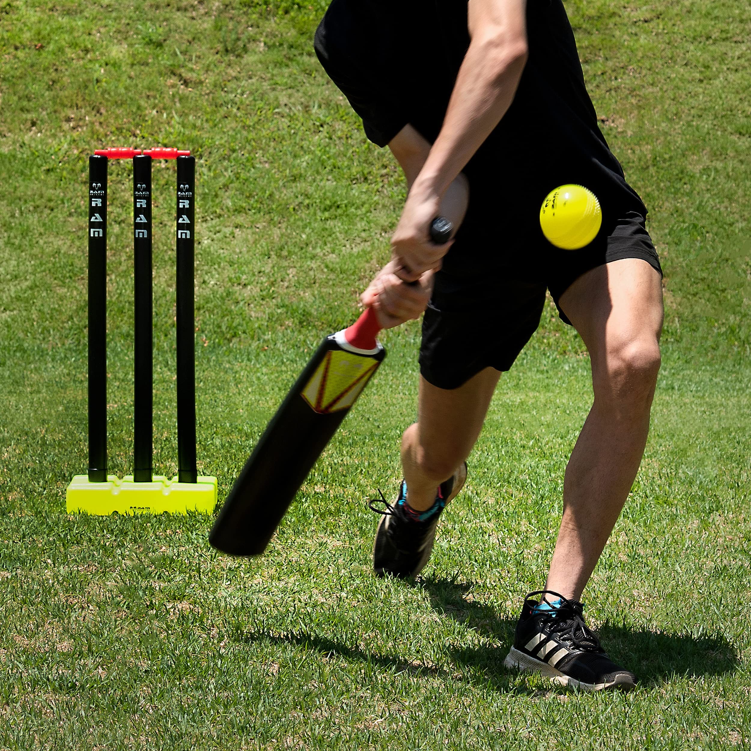 Ram Cricket Crazy Cricket Set – Senior & Junior dai 9 anni – Set da cricket Kwik ad alte prestazioni e durevole per allenamento, partite di cricket, giardino, spiaggia o parco