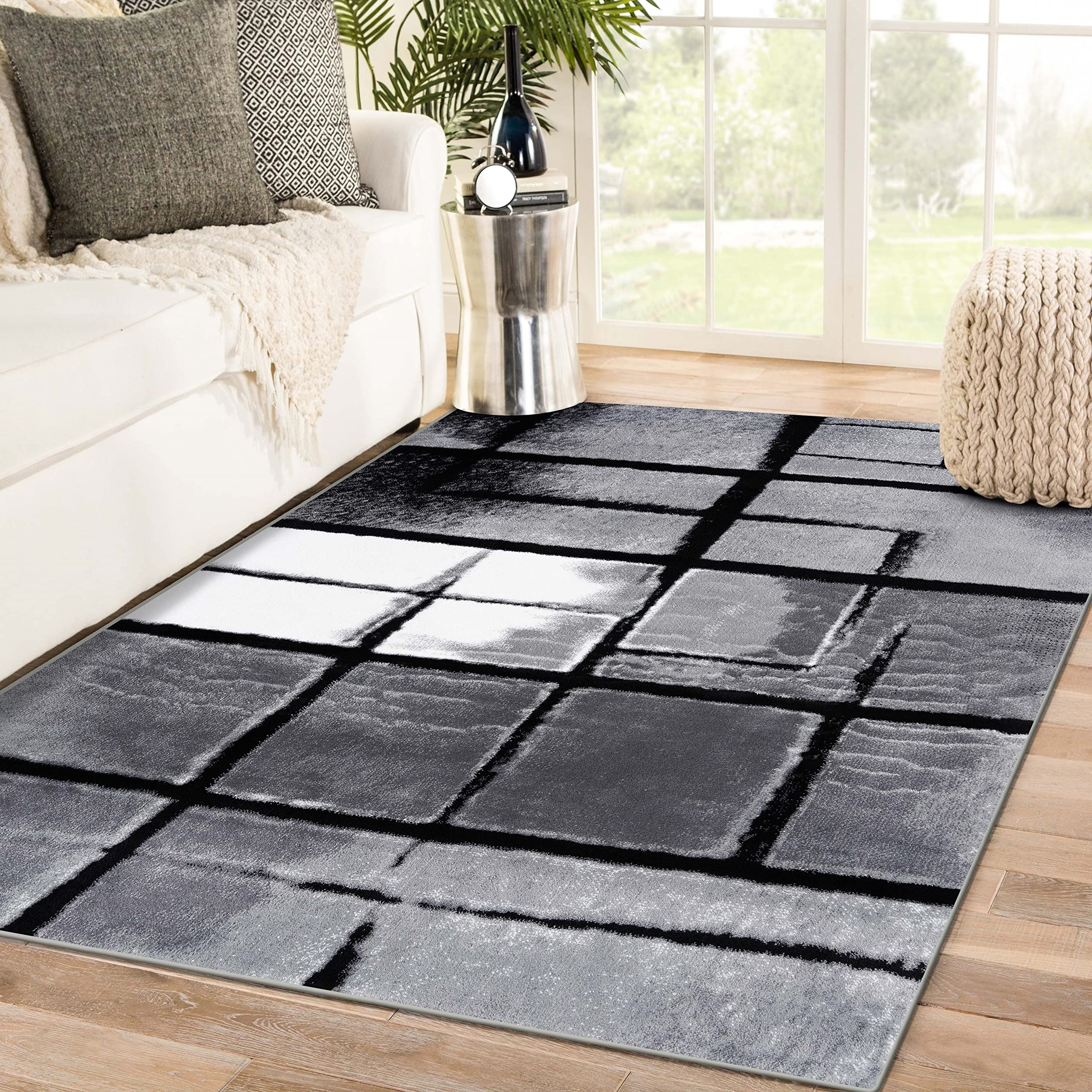 Lagos Collection 9218 Grey 8x10 Art Deco Area Rug