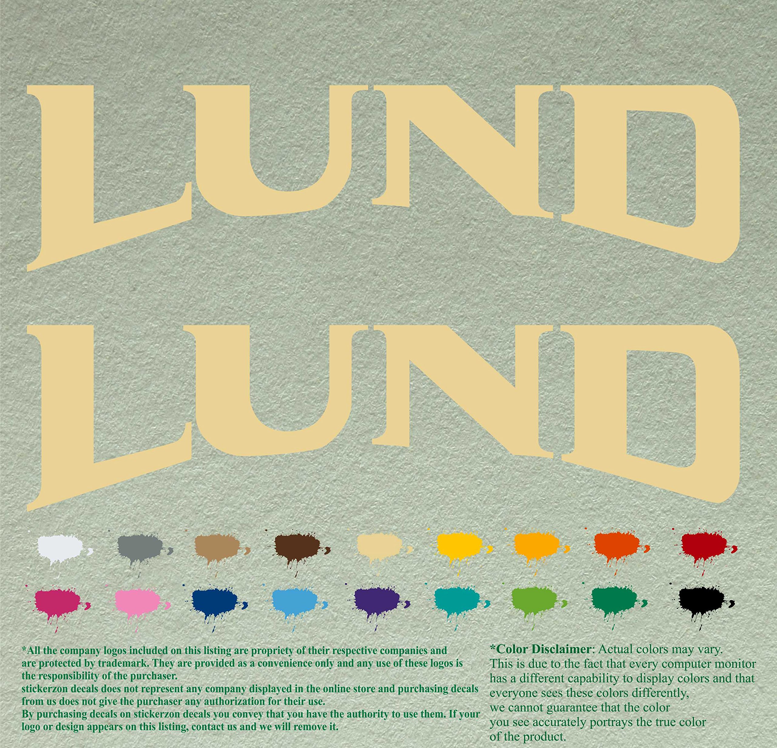 Pair Lund Compatible Replacement Decals Vinyl Stickers Boat Outboard Motor Set of 2 (36