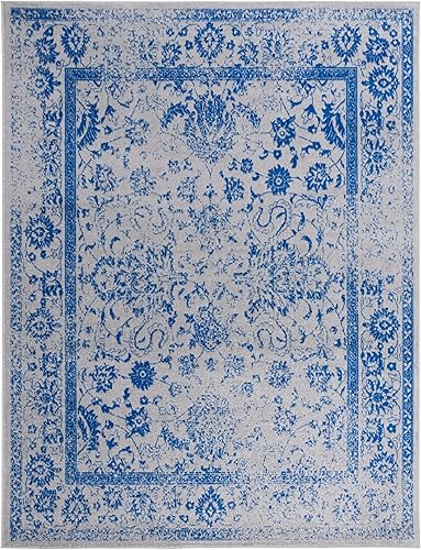 Miniatura 90 de Safavieh colección Adirondack - Alfombra de área, 8 x 10 pies, gris pizarra y marfil, diseño oriental desgastado, no desprende pelusa, fácil