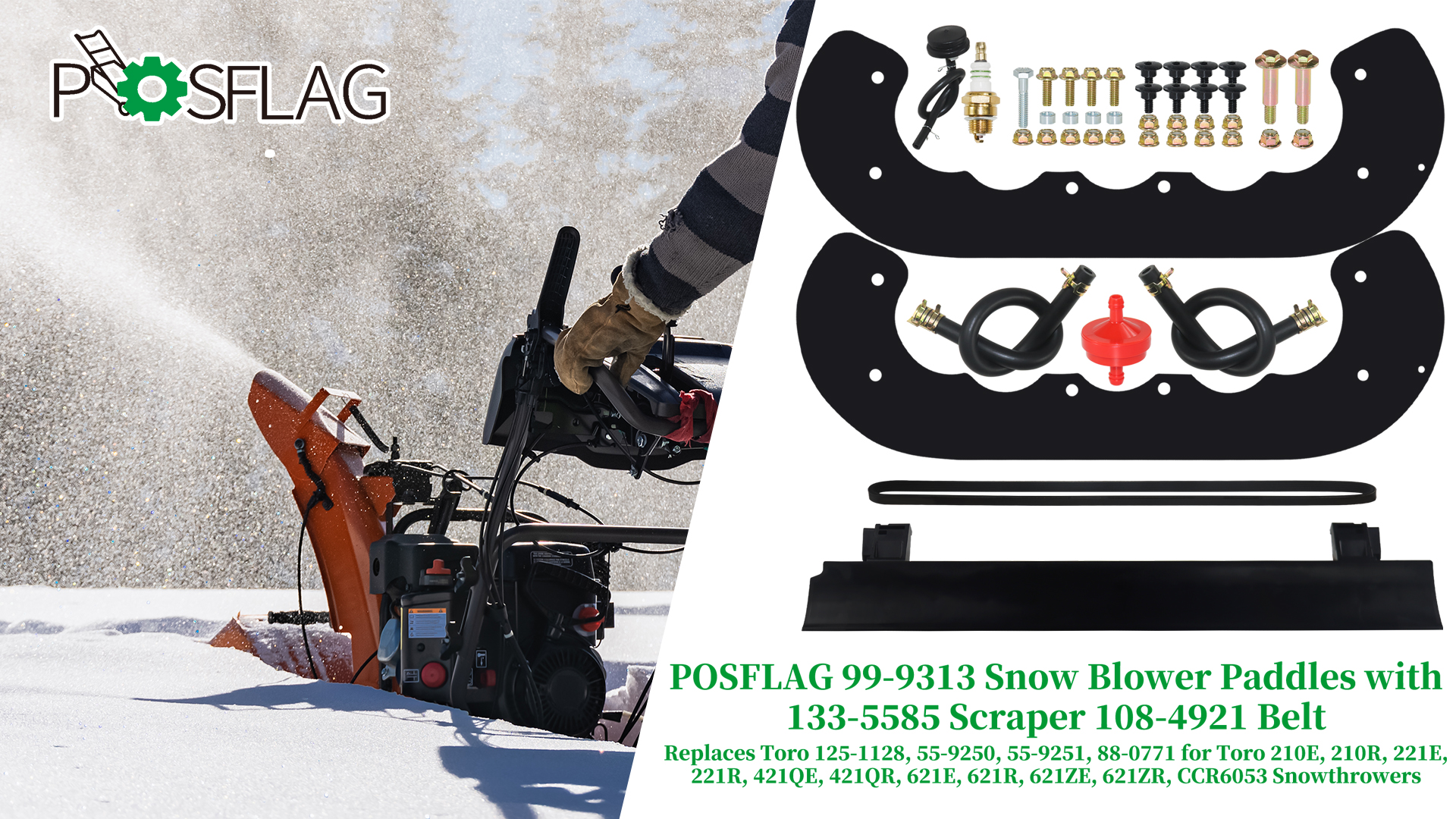 Ricambio Toro 133-5585 Kit Originale Toro 133-5585, Palette E Raschiatore Per Spazzaneve Power Clear 621 E 721 - Ricambio OEM Tr 909 Roland - Foto 6