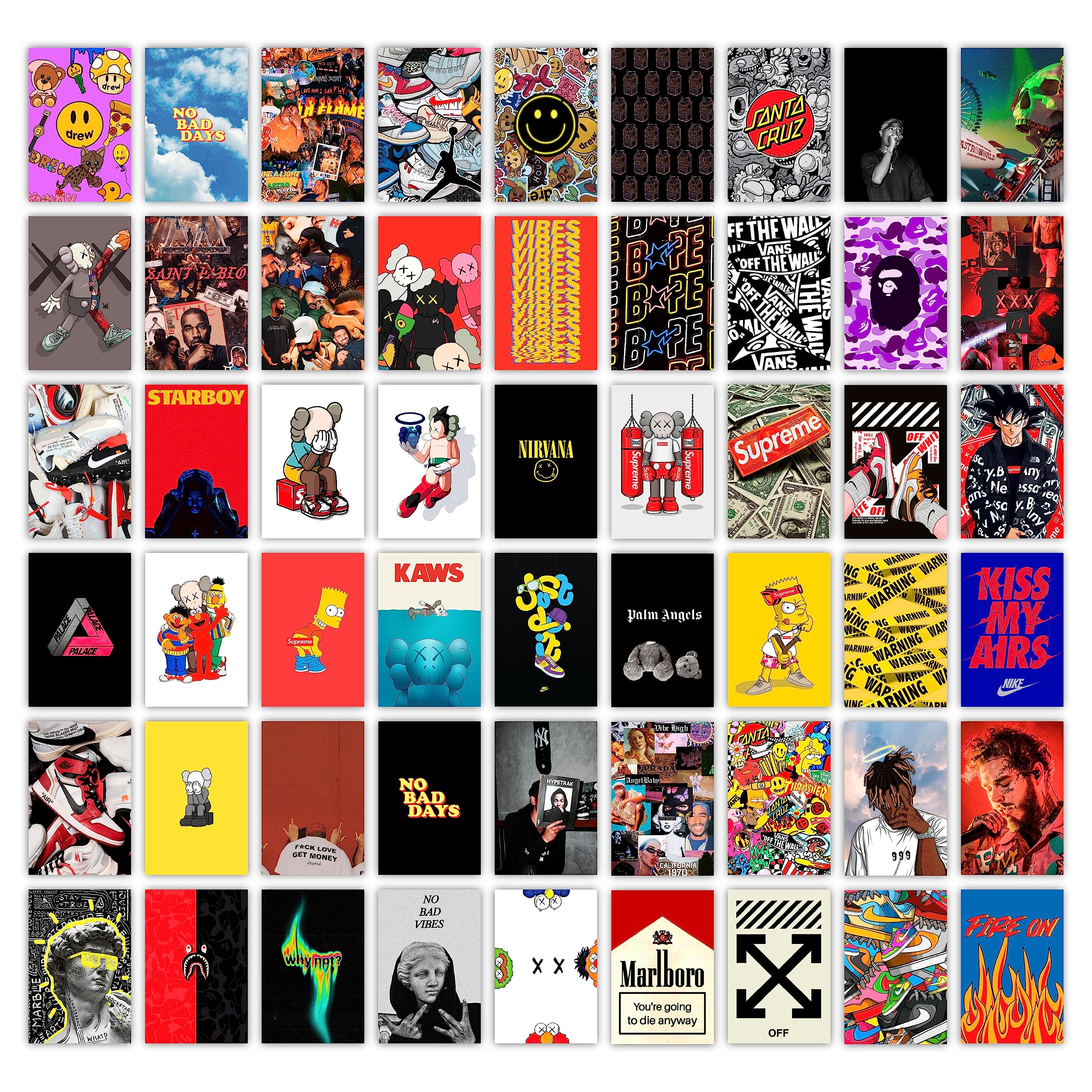 CodersParadise Pack of 54 Hypebeast Aesthetic Wall Collage Kit Posters - 4 x 6 Inches Posters for Wall Decoration - Wall Art For Bedroom, Office, Living room, Dorm room - Glue Dots Included (B0C3M4VHN9) Amazon Price History, Amazon Price Tracker
