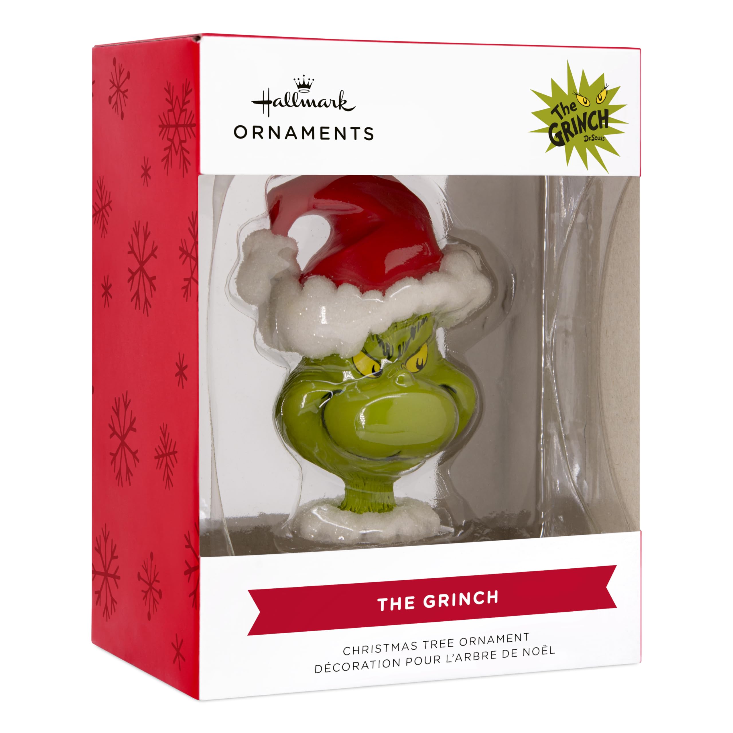 Hallmark Adorno navideño de Dr. Seuss's How The Grinch Stole Christmas! Grinch con Sombrero de Papá Noel