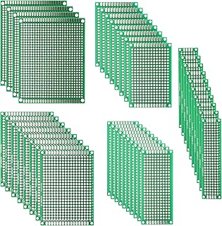DEYUE 40PCs PCB Double-Sided Prototyping PCBs Circuit Boards Kit | 5 Size Universal untraced Perforated Printed Circuits Boards | Solder-able Circuit Protoboards for DIY Soldering Electronic Projects