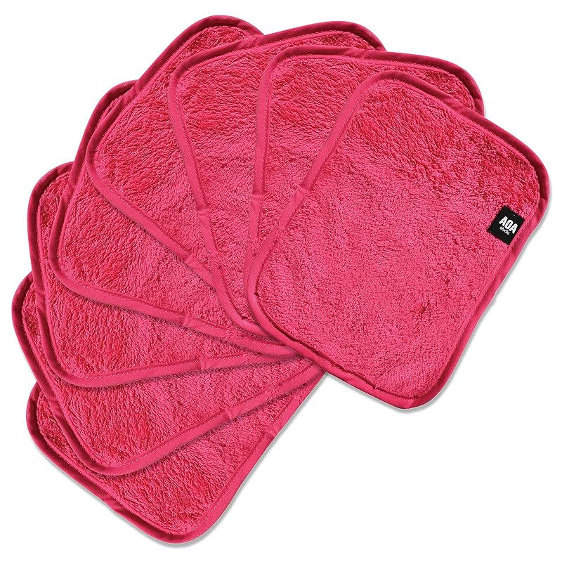 AOA STUDIO Panos faciais de microfibra reutilizáveis para limpeza, 20 cm x 16 cm, pacote com 8