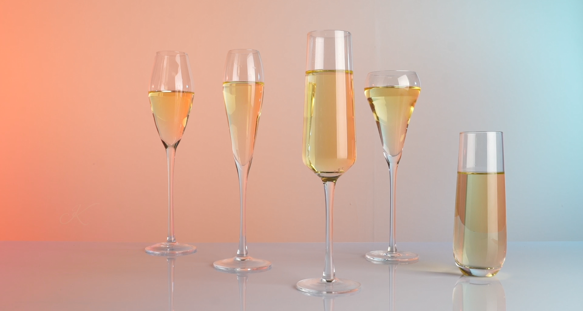 Cambareign Sektgläser 6er Set - 200ml Kristall Champagner Gläser Quadratisch