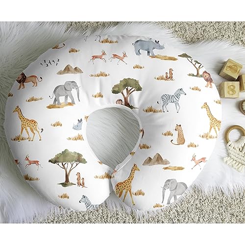Miniatura 5 de Sweet Jojo Designs Funda de almohada de lactancia neutra con diseño de animales de la selva para niños y niñas, funda de almohada para lactancia