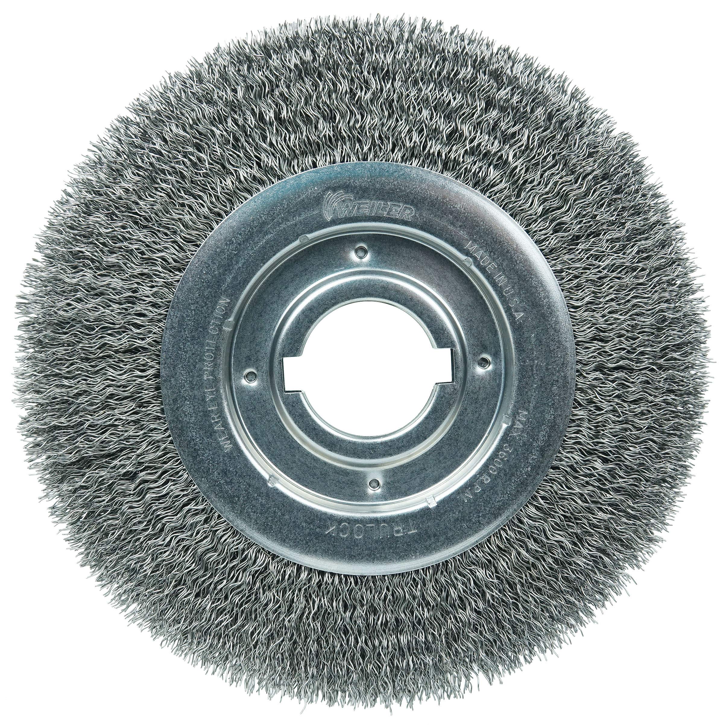 Weiler 6170 Rueda de alambre de rostro, 25,4 cm, tamaño mediano, llenado de acero de 0,50 cm, agujero para arbor de 5 cm