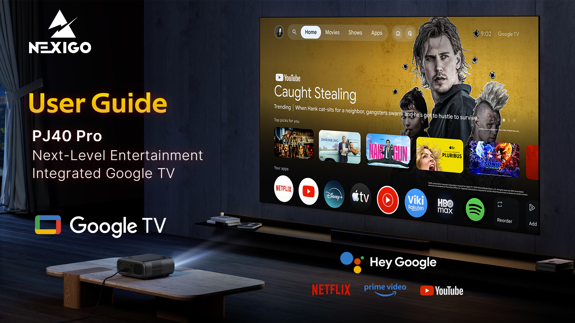 Amazon.com: NexiGo PJ40 Pro Google TV Projector, Native 1080p, 4K