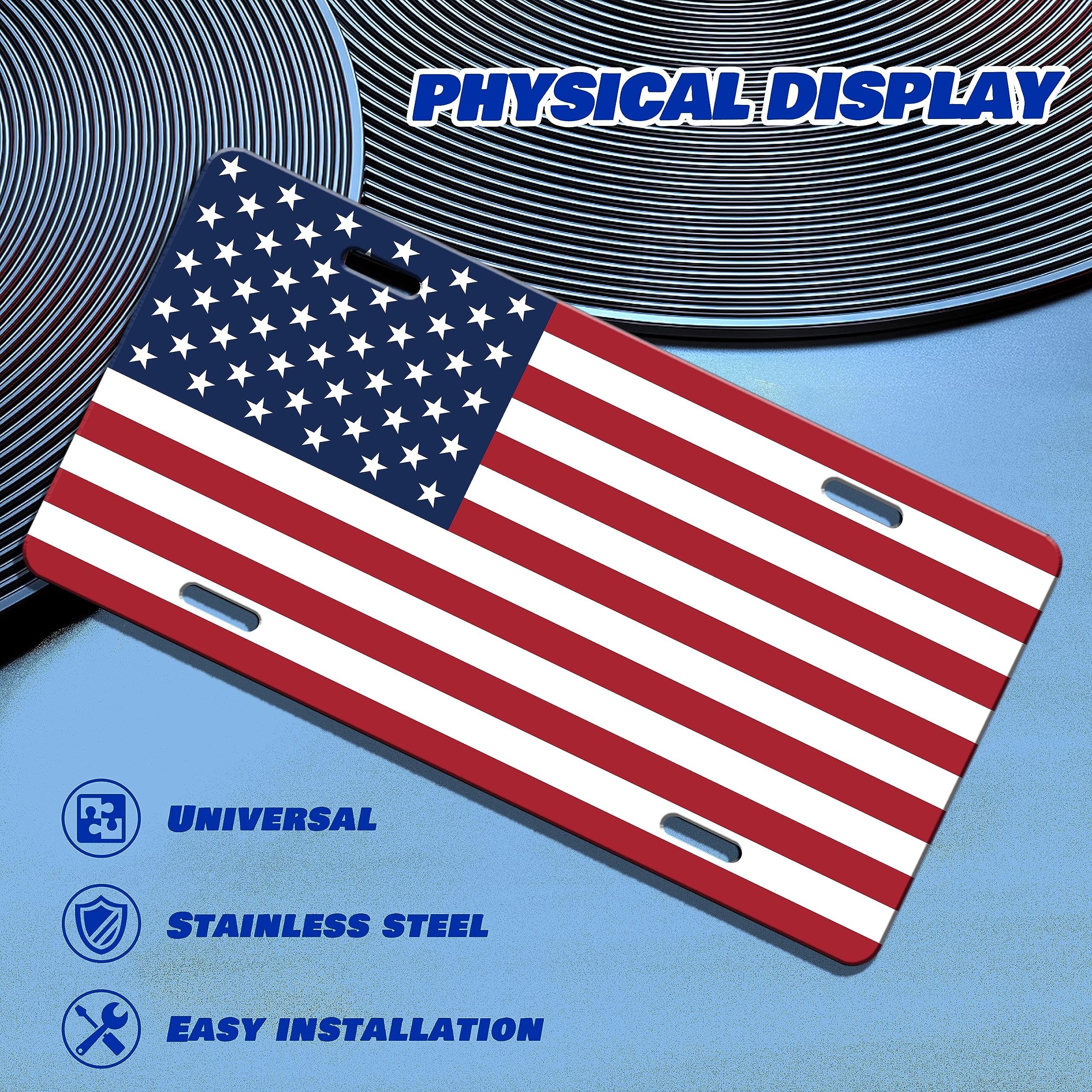 Amazon.co.jp: クラシックアメリカ国旗ナンバープレート赤青白アメリカ