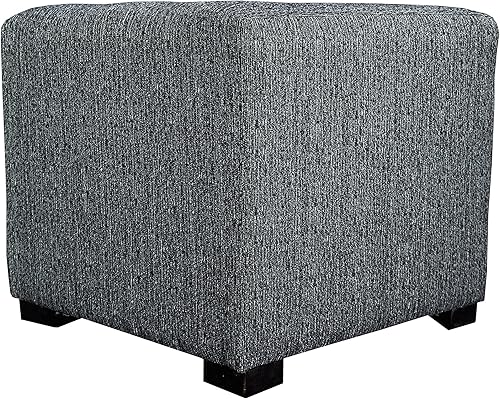 MJL Furniture Designs Merton Designer - Otomana cuadrada tapizada con 4 botones, color beige