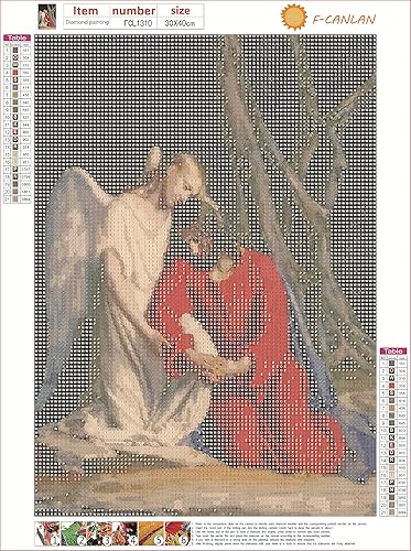 Miniatura 4 de Kit de pintura de diamante redondo de taladro completo 5D Ángel Dios, pintura de diamantes por números, ala de ángel, pintura de diamante con gema