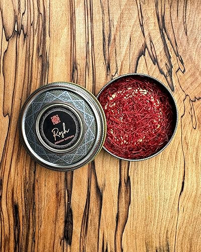 Miniatura 4 de Rosh Premium Saffron 0.07 oz (0.07 oz)  Hilos de especias de azafrán puro orgánicosin OMG de grado 1A+ (Super Negin) para cocinar arroz basmati,